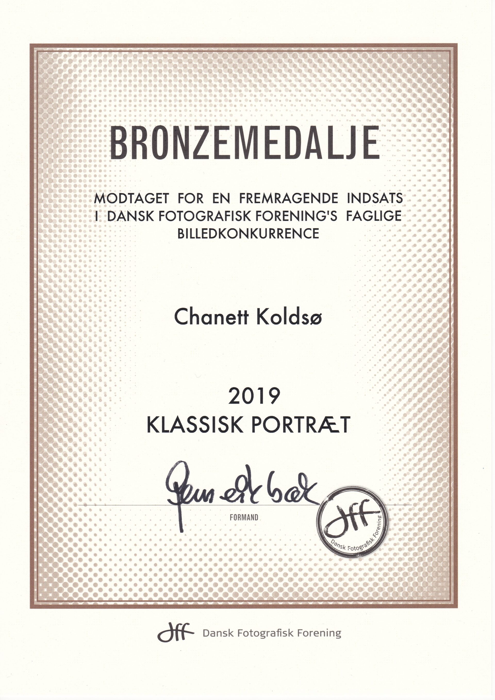 Bronzemedalje - Klassisk Portræt Bronzemedalje - Klassisk Portræt